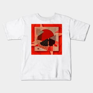 Red Geometric Texture Kids T-Shirt